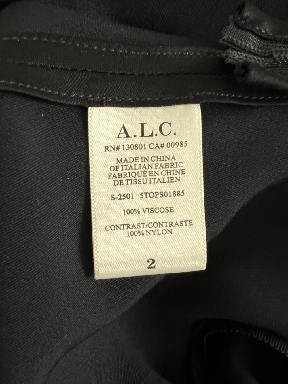 A.L.C. Navy Lace and Satin Top Size 2 - Picture 5 of 6